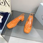 Prada Patent Slingback Pumps Orange For Women 2.1 in/ 5.5 cm