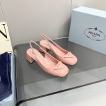 Prada Patent Slingback Pumps Light Pink For Women 2.1 in/ 5.5 cm