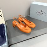 Prada Patent Slingback Pumps Orange For Women 2.1 in/ 5.5 cm