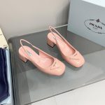 Prada Patent Slingback Pumps Light Pink For Women 2.1 in/ 5.5 cm