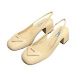 Prada Patent Slingback Pumps Beige For Women 2.1 in/ 5.5 cm