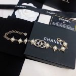 Chanel Pearl And Star Bracelet Gold Tone For Women