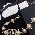 Chanel Pearl And Star Bracelet Gold Tone For Women