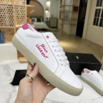 Saint Laurent Women’s Court Classic Sl/06 Embroidered Sneakers Pink For Women YSL