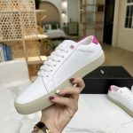 Saint Laurent Women’s Court Classic Sl/06 Embroidered Sneakers Pink For Women YSL