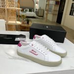 Saint Laurent Women’s Court Classic Sl/06 Embroidered Sneakers Pink For Women YSL