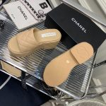 Chanel Platform Slide Beige For Women 2.5in/8cm