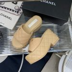 Chanel Platform Slide Beige For Women 2.5in/8cm