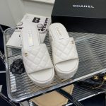 Chanel Platform Slide White For Women 2.5in/8cm