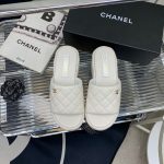 Chanel Platform Slide White For Women 2.5in/8cm