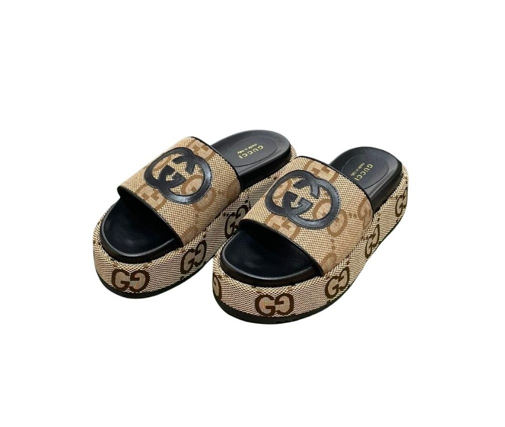 Gucci Platform Slide Sandal Brown For Women ‎