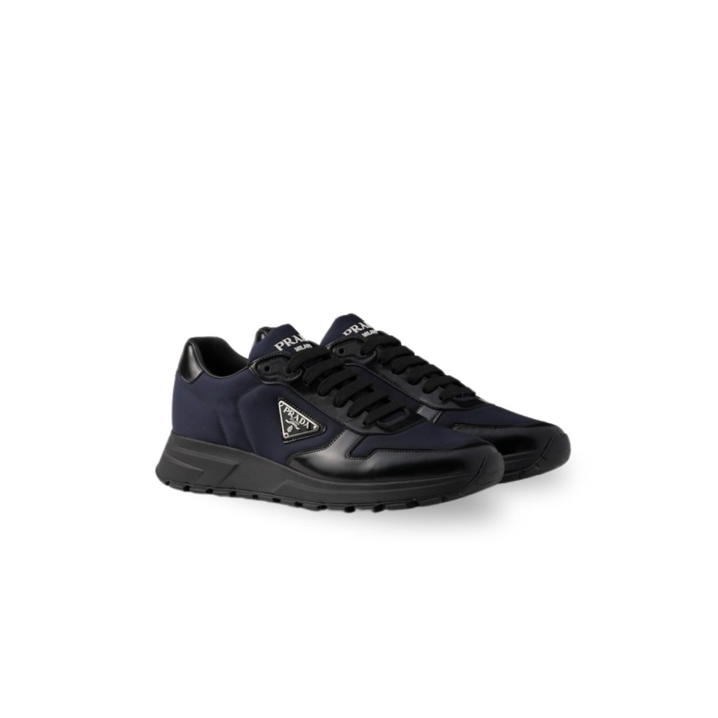 Prada Prax 01 Re-Nylon And Brushed Leather Sneakers Blue/Black For Men 2EE369_3LF5_F0713_F_G000