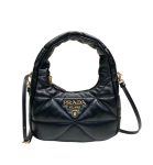 Quilted Nappa Shoulder Bag In Black For Women 8.3in/ 21cm