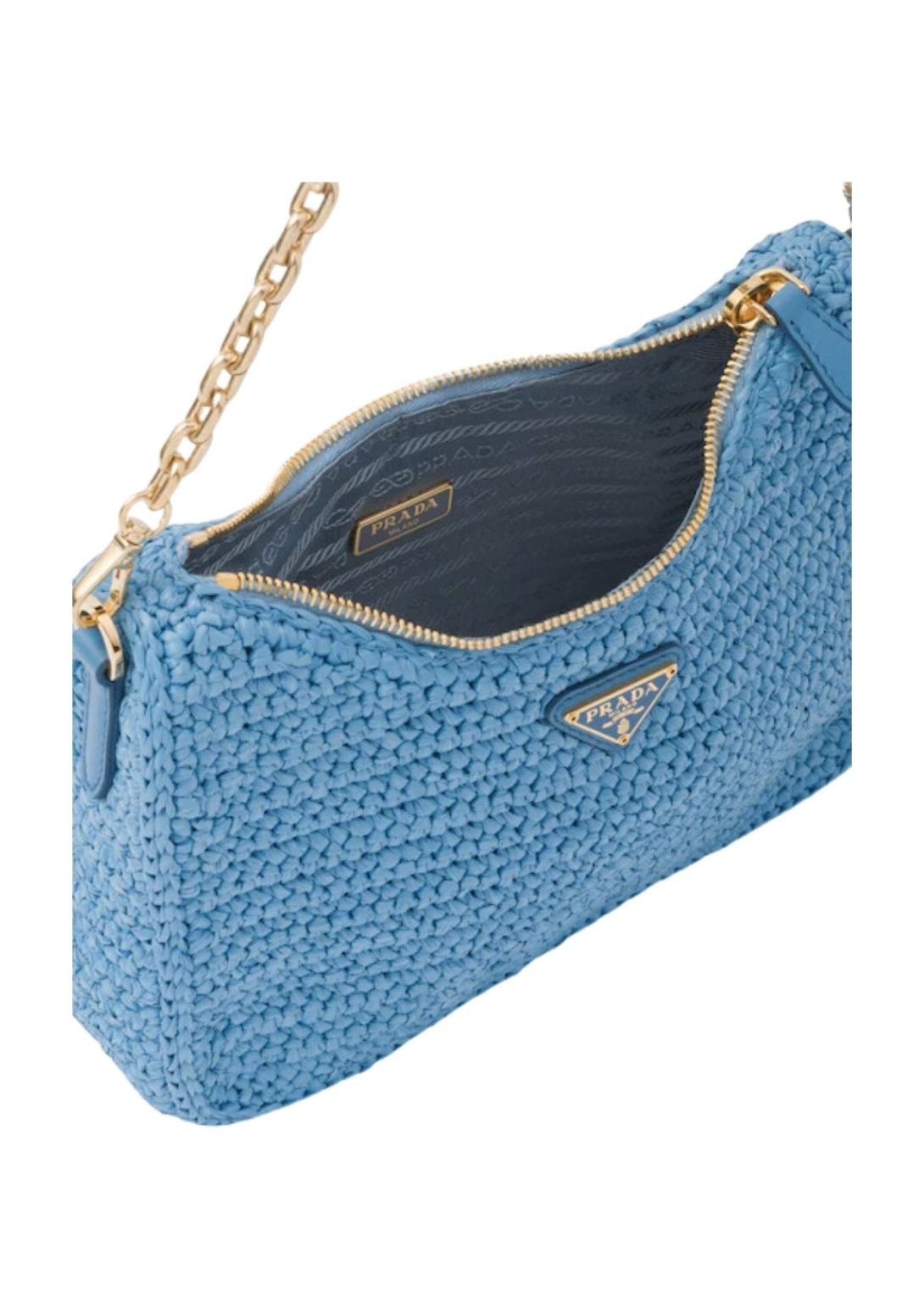 Re-Edition 2005 Raffia Bag Blue For Women 1BH204_2A2T_F0076_V_V9L