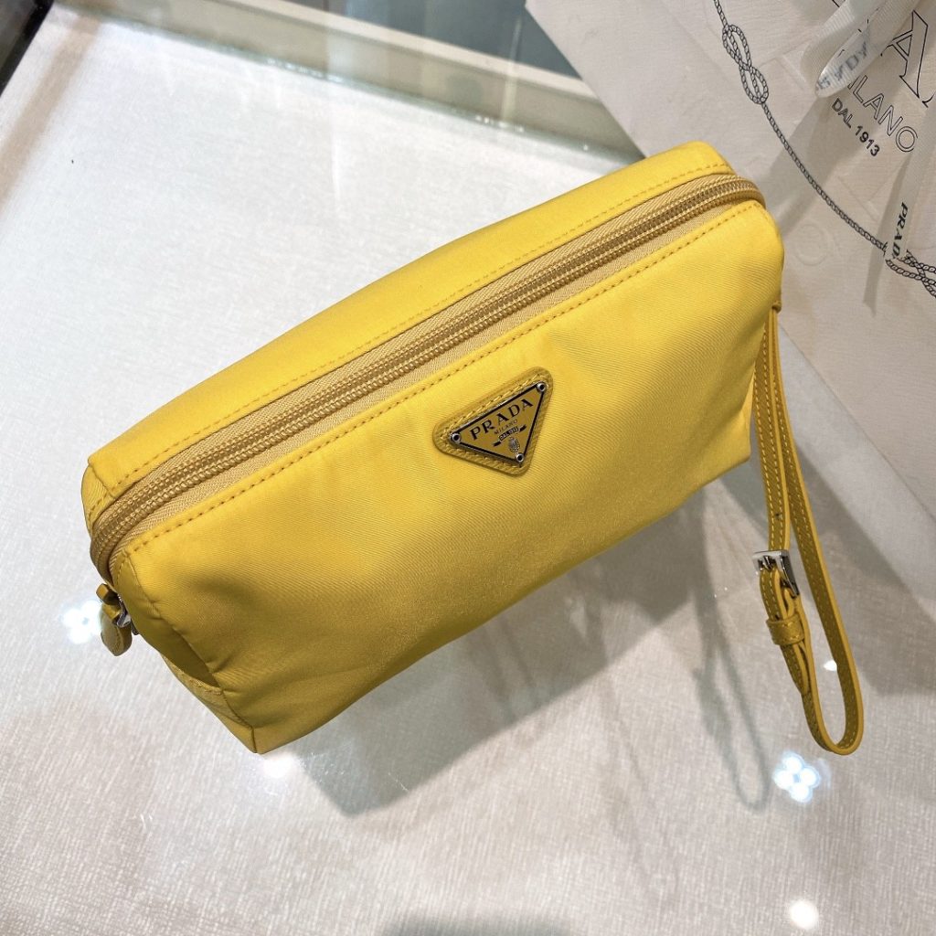 Re-Nylon Necessaire Bag Beige/Black/Green/Yellow For Women 7.8 in/ 20 cm 1NE693_R067_F0F24