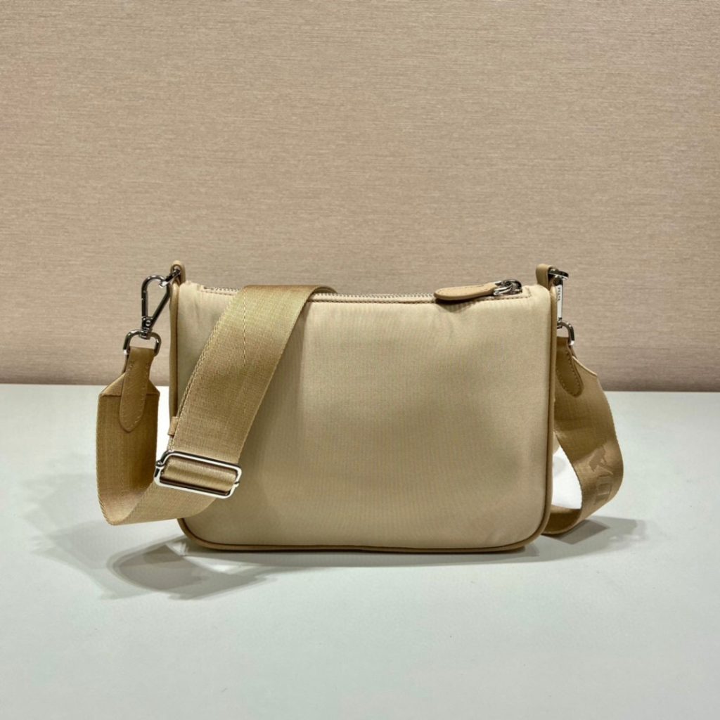 Re-Nylon Shoulder Bag In Beige For Women 8.6in/ 22cm