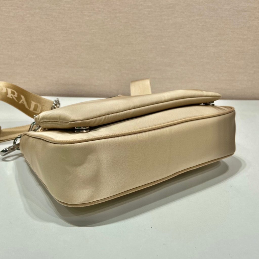 Re-Nylon Shoulder Bag In Beige For Women 8.6in/ 22cm