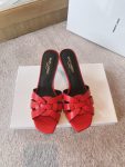 Saint Laurent Women’s Tribute Heeled Mules Red For Women YSL