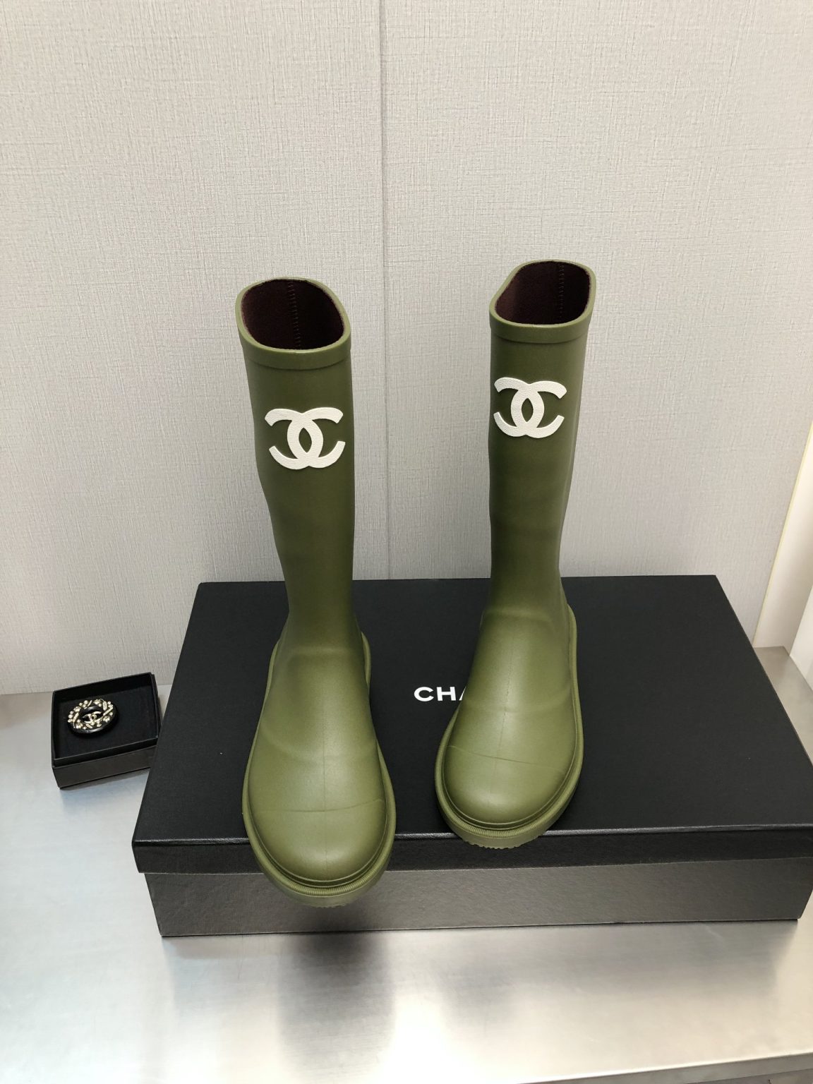 Chanel Women’s Hight Boots Dark Green For Women