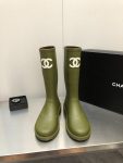 Chanel Women’s Hight Boots Dark Green For Women