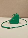 Saffiano Mini Pouch With Sparkling Stone In Green For Women 5.9in/ 15cm