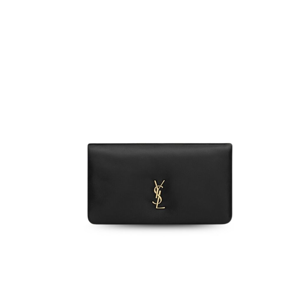 Saint Laurent Calypso Large Wallet In Lambskin Black For Women 7.5in/19cm 778111AACX71000 YSL