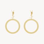 Saint Laurent Cassandre Pendant Hoop Earrings Gold For Women 784142Y15008030 YSL