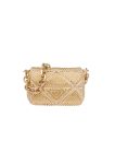 Satin Mini-Bag With Crystals Gold Tone/Black For Women 6.6in/ 17cm 1BD329_2AWL_F0522_V_QOO