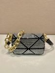 Prada Satin Mini-Bag With Crystals Gold Tone/ Sliver Tone For Women 6.7 in / 17 cm 1BD329_2AWL_F0522_V_QOO