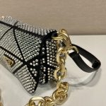 Prada Satin Mini-Bag With Crystals Gold Tone/ Sliver Tone For Women 6.7 in / 17 cm 1BD329_2AWL_F0522_V_QOO