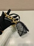 Prada Satin Mini-Bag With Crystals Gold Tone/ Sliver Tone For Women 6.7 in / 17 cm 1BD329_2AWL_F0522_V_QOO