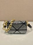 Satin Mini-Bag With Crystals Gold Tone/Black For Women 6.6in/ 17cm 1BD329_2AWL_F0522_V_QOO