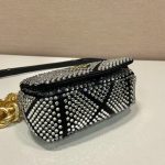 Satin Mini-Bag With Crystals Gold Tone/Black For Women 6.6in/ 17cm 1BD329_2AWL_F0522_V_QOO