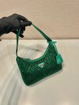 Prada Satin Mini-Bag With Crystals In Green For Women 8.6in/ 22cm 1BC515_2AWL_F0458_V_OOO