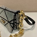 Satin Mini-Bag With Crystals Gold Tone/Black For Women 6.6in/ 17cm 1BD329_2AWL_F0522_V_QOO