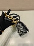 Satin Mini-Bag With Crystals Gold Tone/Black For Women 6.6in/ 17cm 1BD329_2AWL_F0522_V_QOO