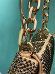 Satin Mini-Bag With Crystals Gold Tone/Black For Women 6.6in/ 17cm 1BD329_2AWL_F0522_V_QOO