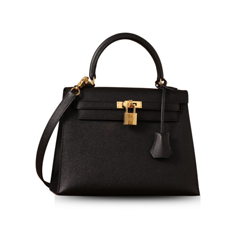 Hermes Kelly Epsom Gold Tone Lock Bag Black For Women 9,8in/25cm – Only A Crew