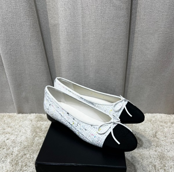 Chanel Ballet Flats White For Women Size 37EU – 8US