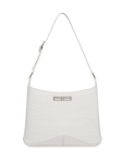 Small Hobo Bag Embossed White For Women 9in/23 cm