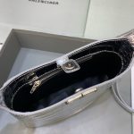 Small Hobo Bag Metalic Sliver Tone For Women 9in/23 cm