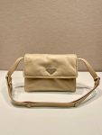 Small Padded Shoulder Bag In Beige/Pink For Women 9.1in/ 23cm 1BD313_RDLN_F0F24_V_OOO