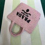 Small Raffia Tote Bag In Pink/Beige For Women 9.4 in/24cm 1BG422_2A2T_F0E18_V_OOL