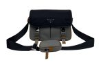 Small Saffiano Shoulder Bag Grey and Black For Women 10.2 in / 26 cm