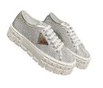 Prada Sneakers With Crystals White For Women 1.9 in/ 5 cm