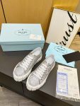 Prada Sneakers With Crystals White For Women 1.9 in/ 5 cm