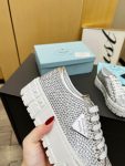 Prada Sneakers With Crystals White For Women 1.9 in/ 5 cm