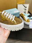 Prada Sneakers With Crystals Gold Tone For Women 1.9 in/ 5 cm 1E019N_2AWL_F0522_F_050