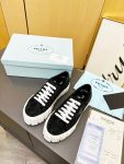 Prada Sneakers With Crystals Black For Women 1.9 in/ 5 cm