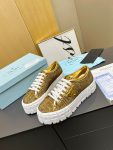 Prada Sneakers With Crystals Gold Tone For Women 1.9 in/ 5 cm 1E019N_2AWL_F0522_F_050